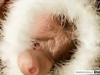 Very Old Hairy Pussy Filled With Young Cock