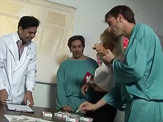 Cock-Hungry Kathy Gets Three Doctors In Her Office